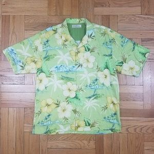 TOMMY BAHAMA Hawaiian Camp Shirt 100% Silk Size XL